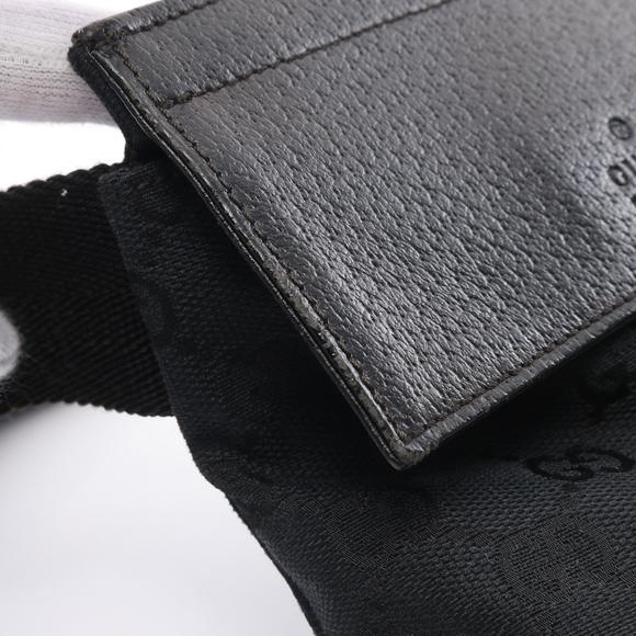 Gucci Canvas GG Bag Leather Body Waist Black - Picture 8 of 8